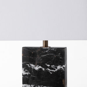 Safavieh Nikolaus Genuine Marble Base Table Lamp with Matte Black Metal for Modern Interiors CTL1127A