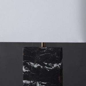 Safavieh Nikolaus Genuine Marble Base Table Lamp with Matte Black Metal for Modern Interiors CTL1127A