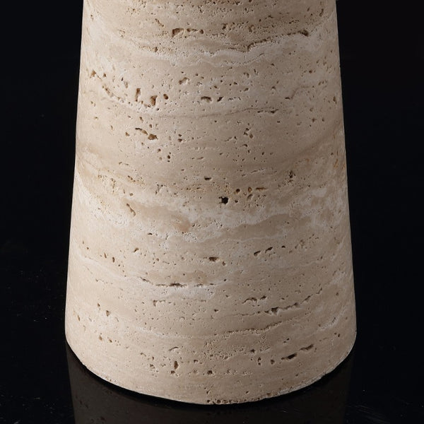 Safavieh Dante Travertine Stone Base Table Lamp with White Fabric Shade for Modern Interiors CTL1128A