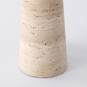 Safavieh Dante Travertine Stone Base Table Lamp with White Fabric Shade for Modern Interiors CTL1128A