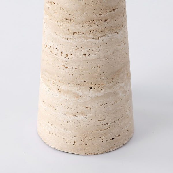 Safavieh Dante Travertine Stone Base Table Lamp with White Fabric Shade for Modern Interiors CTL1128A