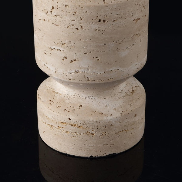 Safavieh Jiminy Travertine Stone Table Lamp with Natural Veining for Modern Organic Interiors CTL1129A
