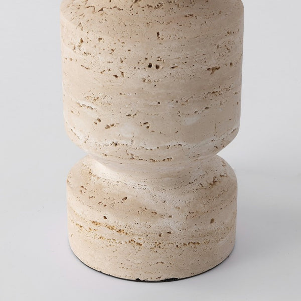 Safavieh Jiminy Travertine Stone Table Lamp with Natural Veining for Modern Organic Interiors CTL1129A