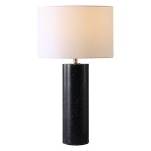 Safavieh Hilary Genuine Marble Base Table Lamp with Square Fabric Shade for Modern Interiors CTL1130A