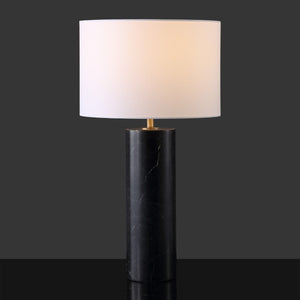 Safavieh Hilary Genuine Marble Base Table Lamp with Square Fabric Shade for Modern Interiors CTL1130A