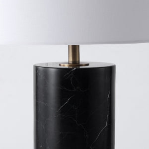 Safavieh Hilary Genuine Marble Base Table Lamp with Square Fabric Shade for Modern Interiors CTL1130A