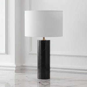 Safavieh Hilary Genuine Marble Base Table Lamp with Square Fabric Shade for Modern Interiors CTL1130A