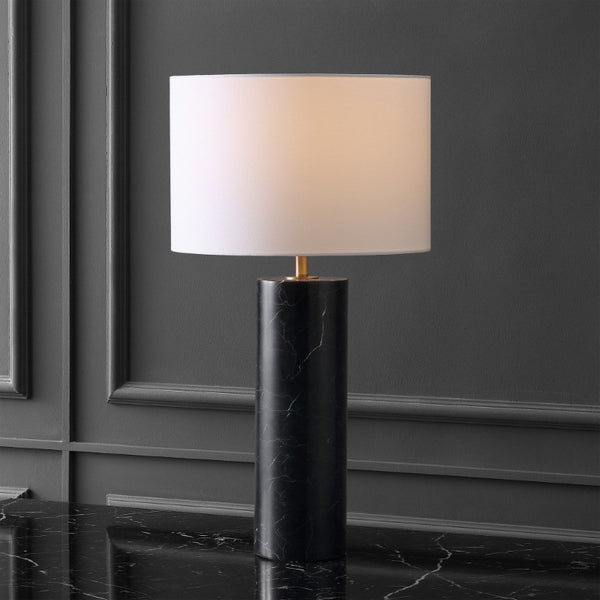 Safavieh Hilary Genuine Marble Base Table Lamp with Square Fabric Shade for Modern Interiors CTL1130A