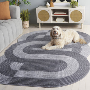 Safavieh Contour Grey & Dark Grey Medium Rectangle Area Rug - Elegant, Durable, & Easy To Maintain 5'3" X 7'6" Grey ,Dark Grey Polypropylene Ctr102f-5