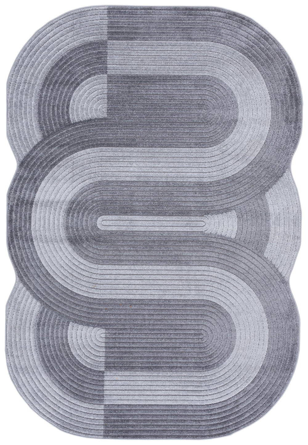 Safavieh Contour Grey & Dark Grey Medium Rectangle Area Rug - Elegant, Durable, & Easy To Maintain 5'3" X 7'6" Grey ,Dark Grey Polypropylene Ctr102f-5