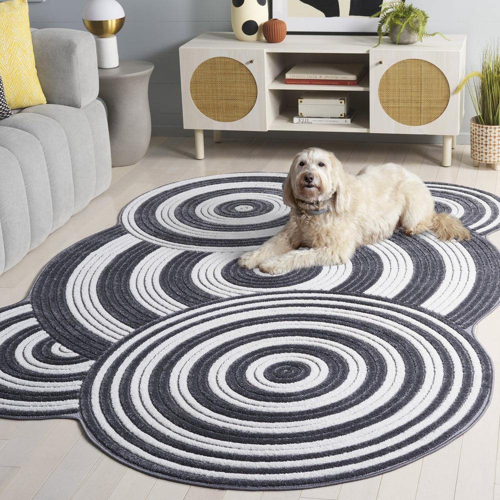 Safavieh Contour Elegant Area Rug - Modern Medium Rectangle Design For Chic Home Décor & Comfort Ivory ,Grey Polypropylene Ctr104b-5