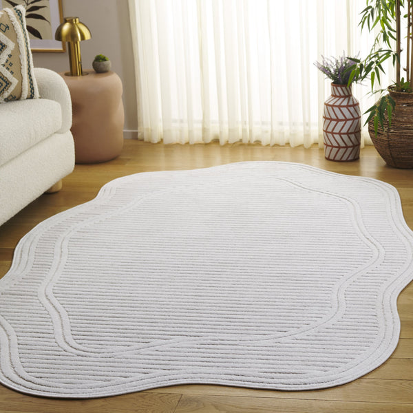 Safavieh Contour 106a Ivory Area Rug - Elegant Medium Rectangle Rug For Modern Homes, 5'3" X 7'6" Ivory Polypropylene Ctr106a-5