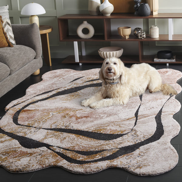 Safavieh Contour 302p Rust And Ivory Area Rug - 5'5" X 7'6" Transitional Design For Modern Living Spaces Rust ,Ivory 70% Polypropylene  %30 Polyester Ctr302p-5