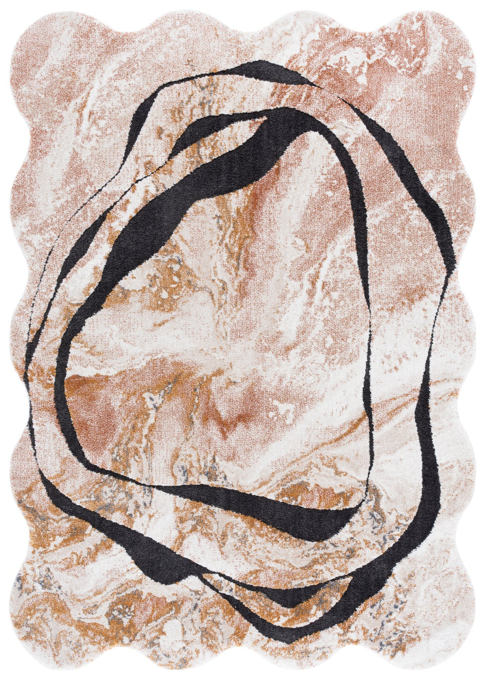 Safavieh Contour 302p Rust And Ivory Area Rug - 5'5" X 7'6" Transitional Design For Modern Living Spaces Rust ,Ivory 70% Polypropylene  %30 Polyester Ctr302p-5