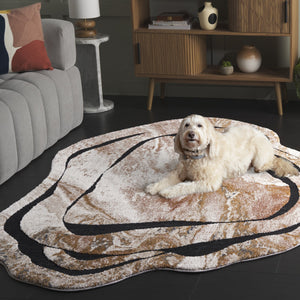 Safavieh Contour 5'5" X 7'6" Rust And Ivory Area Rug - Modern Elegance For Living Rooms And Bedrooms Rust ,Ivory 70% Polypropylene  %30 Polyester Ctr303p-5