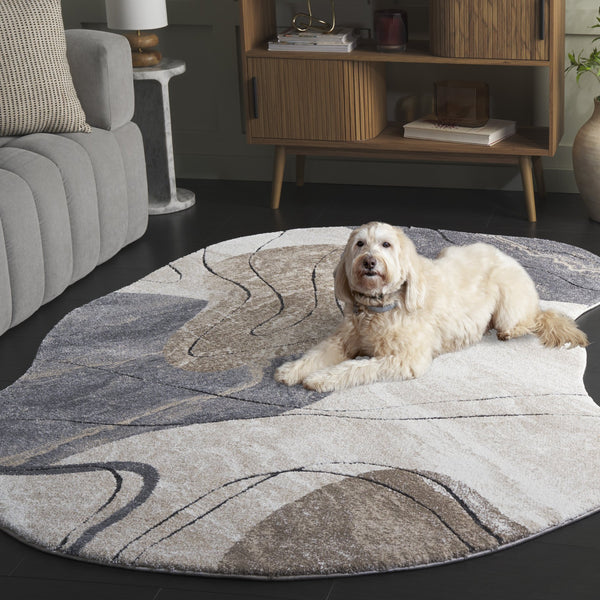 Safavieh Contour Elegant Area Rug - Modern Turkish Design For Stylish Living Spaces With Soft Durability Grey ,Ivory 70% Polypropylene  %30 Polyester Ctr307f-8