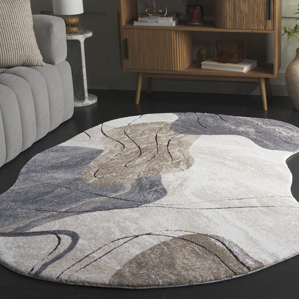 Safavieh Contour Area Rug - Timeless Elegance For Modern Living Spaces, Durable & Easy To Maintain Design Grey ,Ivory 70% Polypropylene  %30 Polyester Ctr307f-5