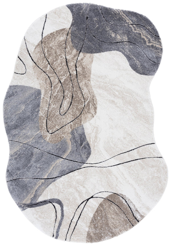 Safavieh Contour Elegant Area Rug - Modern Turkish Design For Stylish Living Spaces With Soft Durability Grey ,Ivory 70% Polypropylene  %30 Polyester Ctr307f-8