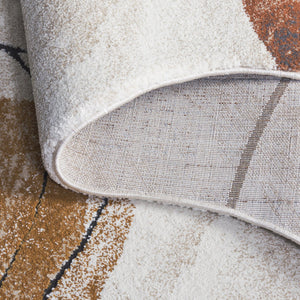 Safavieh Contour Area Rug - Timeless Elegance For Modern Living Spaces, Durable & Easy To Maintain Design Rust ,Ivory 70% Polypropylene  %30 Polyester Ctr307p-5