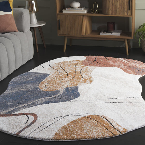 Safavieh Contour Elegant Area Rug - Modern Turkish Design For Stylish Living Spaces With Soft Durability Rust ,Ivory 70% Polypropylene  %30 Polyester Ctr307p-8