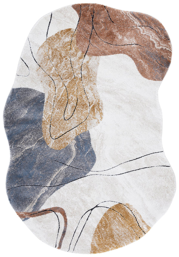 Safavieh Contour Elegant Area Rug - Modern Turkish Design For Stylish Living Spaces With Soft Durability Rust ,Ivory 70% Polypropylene  %30 Polyester Ctr307p-8