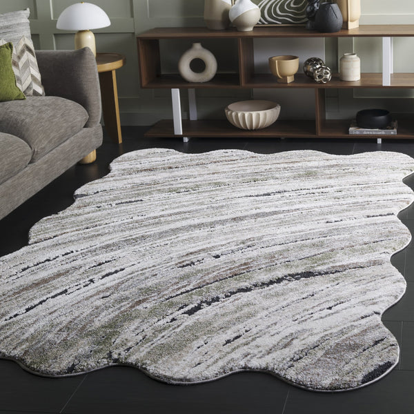 Safavieh Contour Area Rug - Modern Elegance In Serene Colors For Stylish Living Spaces And Comfort Underfoot Green ,Ivory 70% Polypropylene  %30 Polyester Ctr309y-8