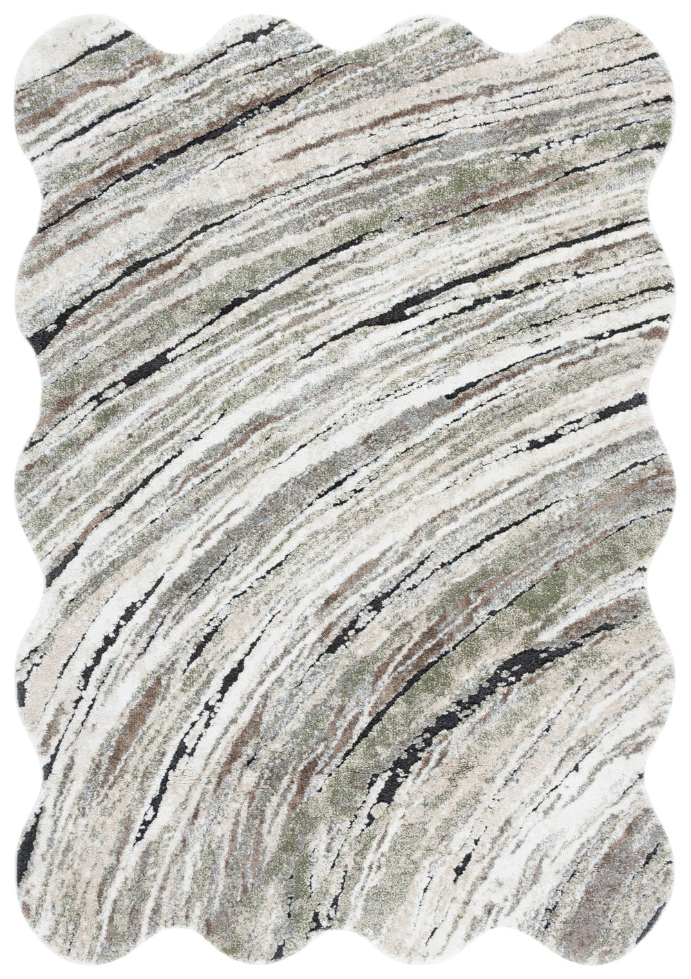 Safavieh Contour Modern Green And Ivory Rug - Luxurious 5'5" X 7'6" Power Loomed Turkish Design For Any Space Green ,Ivory 70% Polypropylene  %30 Polyester Ctr309y-5