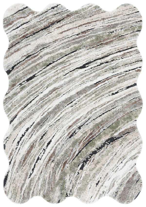 Safavieh Contour Modern Green And Ivory Rug - Luxurious 5'5" X 7'6" Power Loomed Turkish Design For Any Space Green ,Ivory 70% Polypropylene  %30 Polyester Ctr309y-5