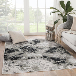 Jaipur Living Catalyst Fen Cty01 Powerloomed Machinemade 65% Polyester 35% Polypropylene Abstract Abstract Indoor Rug Black, Gray 65% Polyester 35% Polypropylene Rug145289