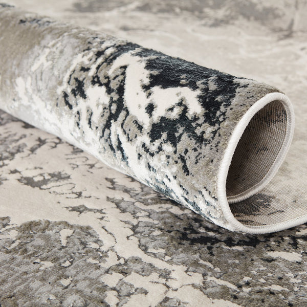 Jaipur Living Catalyst Fen Cty01 Powerloomed Machinemade 65% Polyester 35% Polypropylene Abstract Abstract Indoor Rug Black, Gray 65% Polyester 35% Polypropylene Rug145289