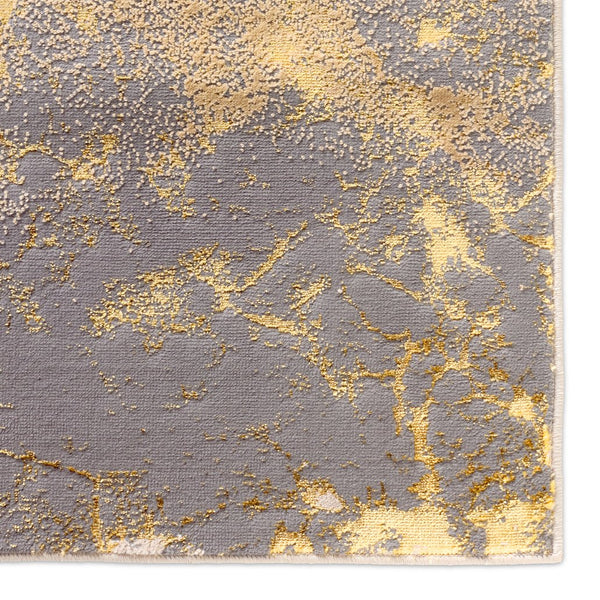 Jaipur Living Catalyst Cisco Cty02 Powerloomed Machinemade 65% Polyester 35% Polypropylene Abstract Abstract Indoor Rug Gray, Gold 65% Polyester 35% Polypropylene Rug145279