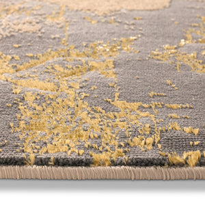 Jaipur Living Catalyst Cisco Cty02 Powerloomed Machinemade 65% Polyester 35% Polypropylene Abstract Abstract Indoor Rug Gray, Gold 65% Polyester 35% Polypropylene Rug145279