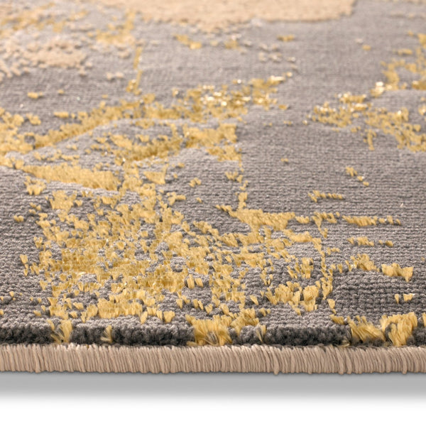 Jaipur Living Catalyst Cisco Cty02 Powerloomed Machinemade 65% Polyester 35% Polypropylene Abstract Abstract Indoor Rug Gray, Gold 65% Polyester 35% Polypropylene Rug145279