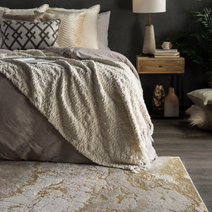 Jaipur Living Catalyst Cisco Cty02 Powerloomed Machinemade 65% Polyester 35% Polypropylene Abstract Abstract Indoor Rug Gray, Gold 65% Polyester 35% Polypropylene Rug145279