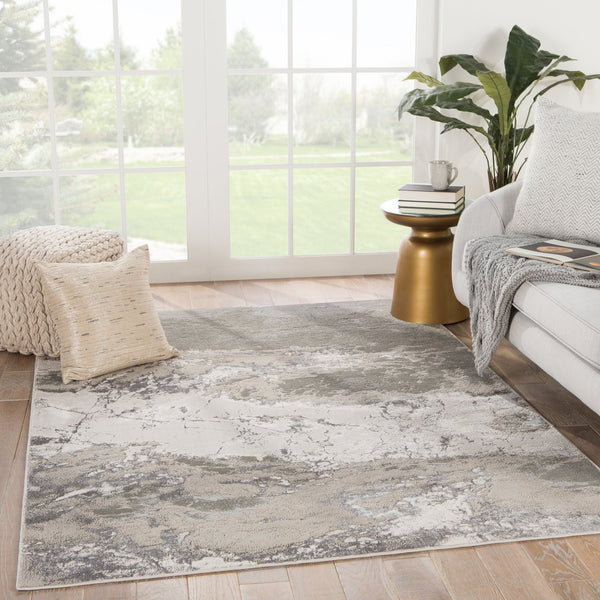 Jaipur Living Catalyst Cisco Cty04 Powerloomed Machinemade 65% Polyester 35% Polypropylene Abstract Abstract Indoor Rug Gray, Cream 65% Polyester 35% Polypropylene Rug145274