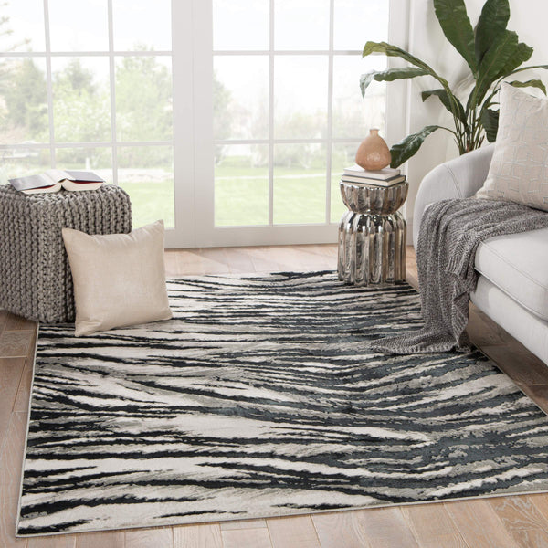 Jaipur Living Jaipur Living Saber Tiger Stripe Metallic Polyester Area Rug for Large Rooms 11'8"X15' RUG146226