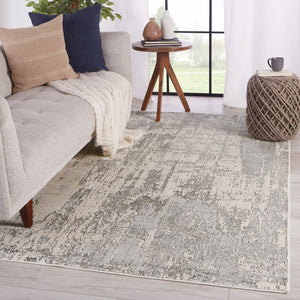 Jaipur Living Catalyst Calibra Cty12 Powerloomed Machinemade 65% Polyester 35% Polypropylene Abstract Abstract Indoor Rug Gray, Silver 65% Polyester 35% Polypropylene Rug148659