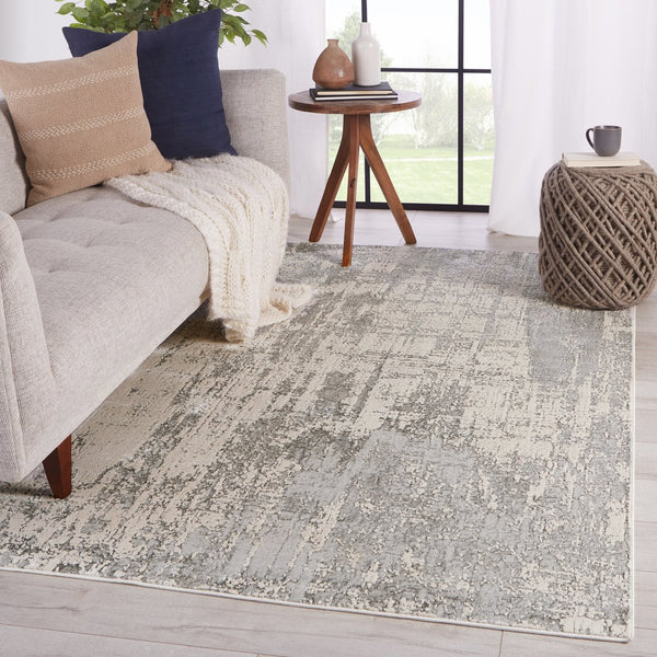 Jaipur Living Catalyst Calibra Cty12 Powerloomed Machinemade 65% Polyester 35% Polypropylene Abstract Abstract Indoor Rug Gray, Silver 65% Polyester 35% Polypropylene Rug148659