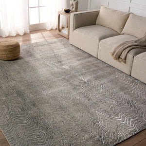 Jaipur Living Catalyst Dune Glam Contemporary Machine Made Indoor Rug Gray 9'6"x13'