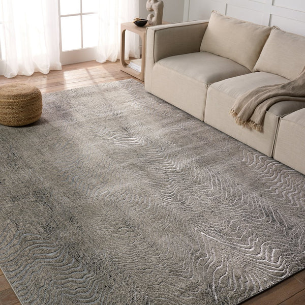 Jaipur Living Catalyst Dune Cty17 Powerloomed Machinemade 65% Polyester 35% Polypropylene Abstract Animal Indoor Rug Gray, Taupe 65% Polyester 35% Polypropylene Rug154909