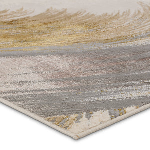 Jaipur Living Catalyst Zione Cty19 Powerloomed Machinemade 65% Polyester 35% Polypropylene Abstract Abstract Indoor Rug Gold, Gray 65% Polyester 35% Polypropylene Rug155837