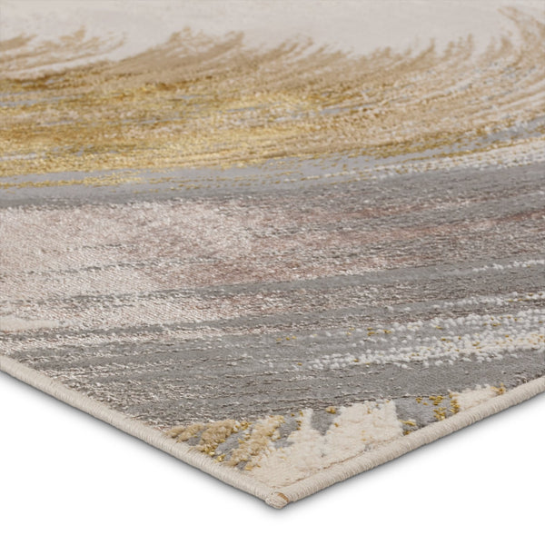 Jaipur Living Catalyst Zione Cty19 Powerloomed Machinemade 65% Polyester 35% Polypropylene Abstract Abstract Indoor Rug Gold, Gray 65% Polyester 35% Polypropylene Rug155837