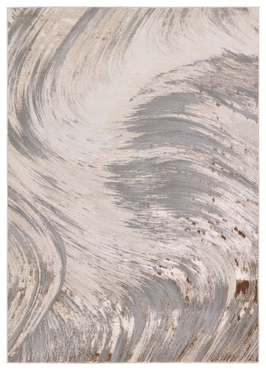 Jaipur Living Catalyst Zione Cty21 Powerloomed Machinemade 65% Polyester 35% Polypropylene Abstract Abstract Indoor Rug Gray, Brown 65% Polyester 35% Polypropylene Rug155849