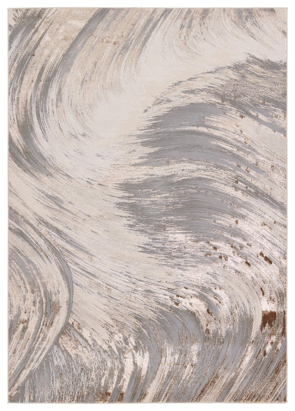 Jaipur Living Catalyst Zione Cty21 Powerloomed Machinemade 65% Polyester 35% Polypropylene Abstract Abstract Indoor Rug Gray, Brown 65% Polyester 35% Polypropylene Rug155849