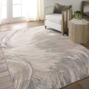 Jaipur Living Catalyst Zione Cty21 Powerloomed Machinemade 65% Polyester 35% Polypropylene Abstract Abstract Indoor Rug Gray, Brown 65% Polyester 35% Polypropylene Rug155849