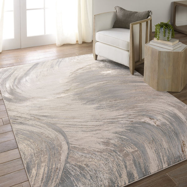 Jaipur Living Catalyst Zione Cty21 Powerloomed Machinemade 65% Polyester 35% Polypropylene Abstract Abstract Indoor Rug Gray, Brown 65% Polyester 35% Polypropylene Rug155849
