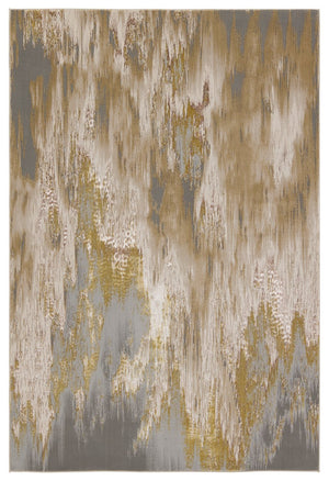 Jaipur Living Catalyst Ulysses Cty24 Powerloomed Machinemade 65% Polyester 35% Polypropylene Abstract Abstract Indoor Rug Gold, Gray 65% Polyester 35% Polypropylene Rug155867