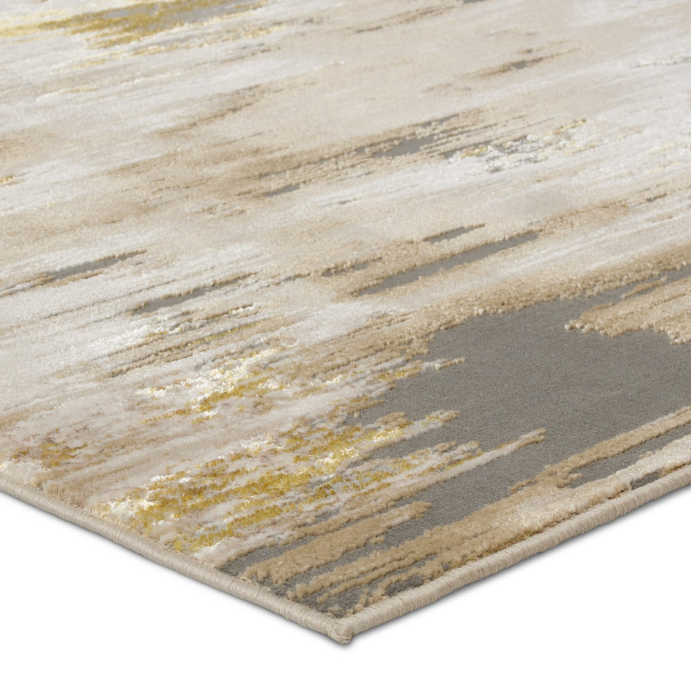 Jaipur Living Catalyst Ulysses Cty24 Powerloomed Machinemade 65% Polyester 35% Polypropylene Abstract Abstract Indoor Rug Gold, Gray 65% Polyester 35% Polypropylene Rug155867