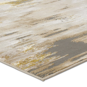 Jaipur Living Catalyst Ulysses Cty24 Powerloomed Machinemade 65% Polyester 35% Polypropylene Abstract Abstract Indoor Rug Gold, Gray 65% Polyester 35% Polypropylene Rug155867