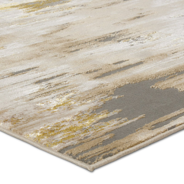 Jaipur Living Catalyst Ulysses Cty24 Powerloomed Machinemade 65% Polyester 35% Polypropylene Abstract Abstract Indoor Rug Gold, Gray 65% Polyester 35% Polypropylene Rug155867